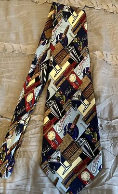 Corbata de cuello vintage Nicole Miller 1997 SMOKE IT cigarros SHAKE IT Martinis 100 % seda Foto 1 de 4