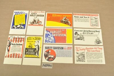 Lote de 10 postales de motocicleta Harley Davidson de colección antigua LEER Foto 1 de 4