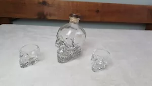 VACÍO - Botella de Vodka Cabeza de Cristal 70cl Decantador con 2 Vasos - Imagen 1 de 5