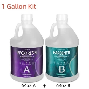 Crystal Clear Epoxy Resin 1 Gallon 128oz Kit - Self-Leveling- Fast Cure 1:1 AB - Picture 1 of 8