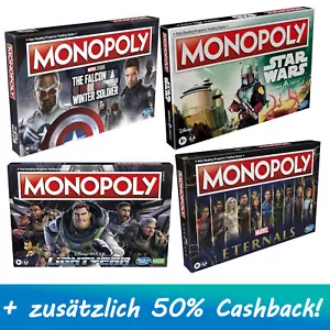 Hasbro Monopoly (englisch) Marvel Star Wars Lightyear Boba Fett Falcon Spiele - Bild 1 von 10