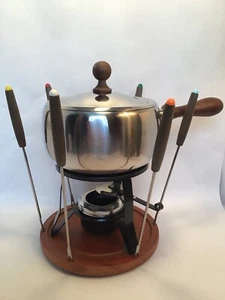 Gailcraft 2 Quart Stainless Steel Fondue Pot/Set Vtg MCM - Picture 1 of 12