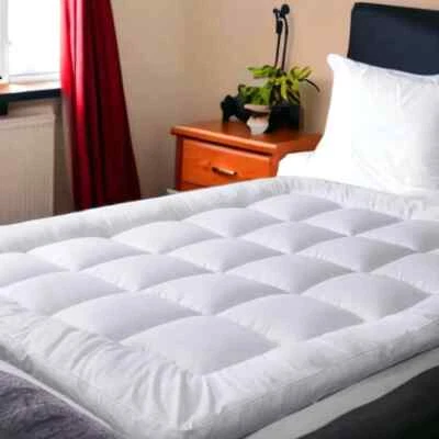 10cm/4inch Deep Microfiber Mattress Toppers Hotel Quality Thick All UK Bed Sizes - Image 1 of 3