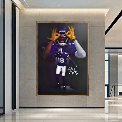Póster Justin Jefferson 01 Deporte NFL Oficina Elegante Decoración de Pared PÓSTER LONA Foto 1 de 3