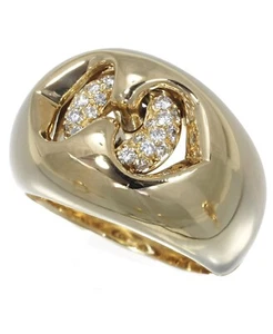 Bvlgari 18K Yellow Gold Abbraccio Pave Diamond Ring - Picture 1 of 5