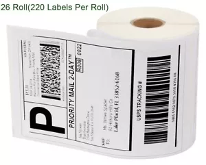 26 rollos Dymo 4XL compatible 1744907 envío térmico etiquetas en blanco 4x6 220/rollo - Imagen 1 de 7