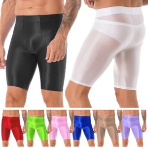 Pantalones Cortos de Compresión Brillantes para Hombres Entrenamiento Atlético Capa Base Bicicleta Pantalones Cortos Apretados Parte Inferior - Imagen 1 de 66