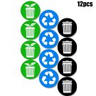 Recycle Stickers Trash Bin 10CM PVC Office Home Containers Tips Removable