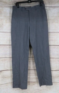 Hart Schaffner Marx Mens Size 32R Flat Front Straight Leg Wool Dress Pants Gray - Picture 1 of 9