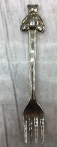 Baby Fork Teddy Bear Handle Tip Silver Plated Child Silverware - Picture 1 of 12
