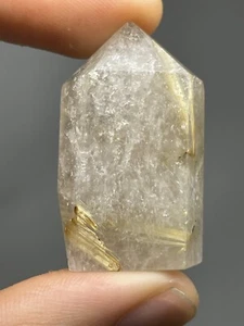 Quarzo Rutilato Dorato Naturale 16,0g Cristallo TORRE Lucido Guarigione Eterica L4 - Foto 1 di 12