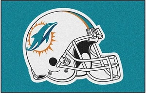Miami Dolphins Floor Mat Area Rug, 20x30 Inch, Nylon, Anti-Skid Backing - Picture 1 of 5
