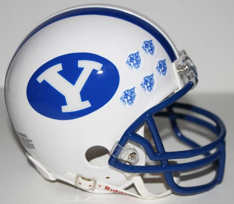 1990 BYU Brigham Young Cougars Ty Detmer Custom Mini Helmet - Heisman Cover