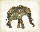 Elephant Bohemian Watercolor Art Print #3 by Dan Morris, option to mount print