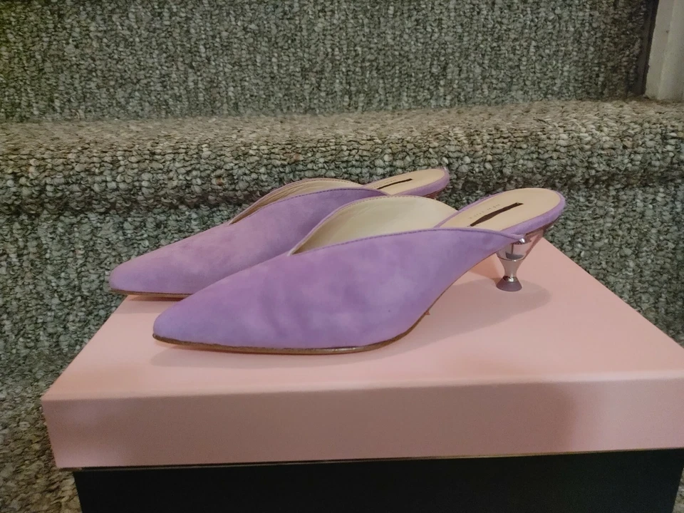 Kate Spade SZ 5 M New York 250369 Womens Cori Pop Suede Clog Lilac purple shoes