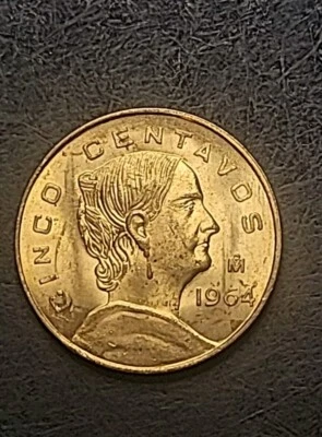 Moneda de bronce de 5 centavos de México 1964, Josefa ~ envío combinado  Foto 1 de 2
