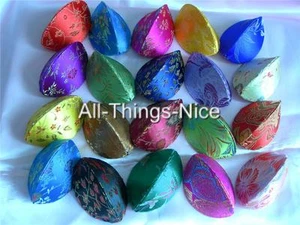 10 Silk 7cm PURSE GIFT BOXES Pendant Necklace Earrings Ring Chains Gem Jewellery - Picture 1 of 1