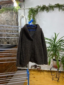 Annette Gortz Damen Teddy Wolle Mohair braun/schwarz Jacke Gr. L - Bild 1 von 13