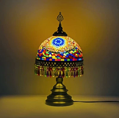 Beautiful Turkish Mosaic Stained Glass Bedside Table Lamp - Image 1 of 2