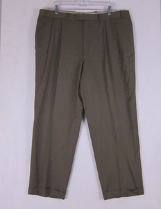 Pantalones Lauren Ralph Lauren Para Hombre 38x28 Lana Tostada Total Comodidad Plisados Puños - Imagen 1 de 9