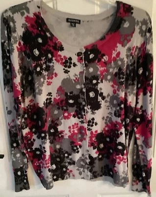 Women’s Button Cardigan XXL By GEORGE Gray, Magenta & Black NWOT - Image 1 of 4