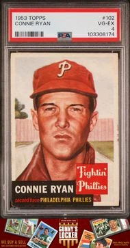 1953 Topps Connie Ryan 102 Philadelphia Phillies PSA 4 - Image 1 of 2
