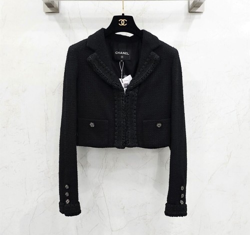 Giacca CHANEL tweed cropped nera 139797238