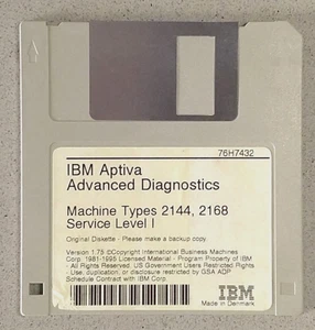 IBM Aptiva Advanced Diagnostics Diskette for M/T 2144, 2168 v1.75 (76H7432) - Afbeelding 1 van 2