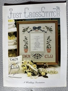 Just Cross Stitch Magazine May/June 1985 Wedding Invitation Piper Black Watch - Picture 1 of 2