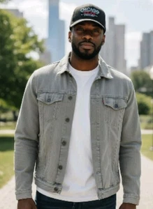 TravisMathew Golf Hat Flexfit Black Chicago Logo Men Embroidered Adjustable NWT  - Picture 1 of 5