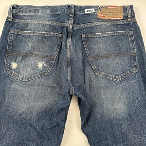 Ralph Lauren Denim & Supply Jeans Mens Actual 37x32 Blue Straight Distressed - Picture 1 of 14