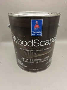 1 Gallon Sherwin Williams WoodScapes Exterior House Stain Soild Color 3001... - Picture 1 of 3