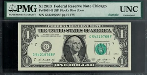 PMG Sample Banknote 1 US Dollar 2013 Fr#3001-G in UNC - Picture 1 of 2