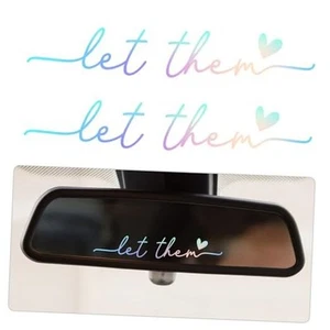 2pcs Let Them Rear View Mirror Sticker, Vinyl Car Mirror Decals Exquisite  - Picture 1 of 8
