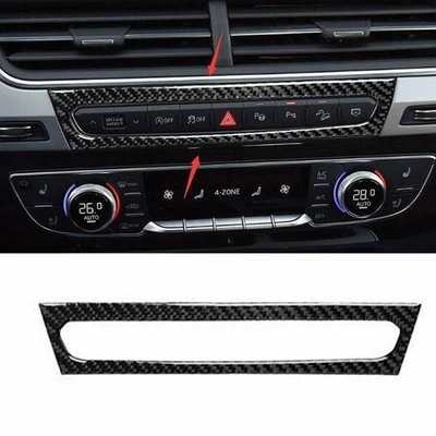 Cubierta de interruptor de luz de emergencia de fibra de carbono real apta para Audi Q7 2016-2019 1X Foto 1 de 3