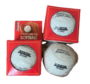 Vintage Reach Playground Softball Rubber Cover Cork Center 12” Lot Of 3 - Picture 1 of 4