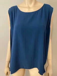 NWT Eileen Fisher Atlantis Silk Georgette Crepe Ballet Neck Silk Tunic 3X - Picture 1 of 8