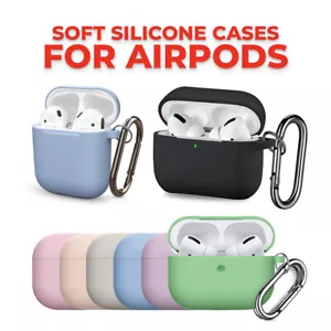 For AirPods Case Pro 1st 2nd 3rd Generation Silicone Shockproof Cover + Keychain - Picture 1 of 24