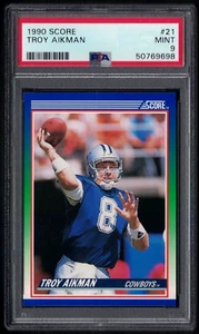 1990 SCORE #21 TROY AIKMAN HOF - DALLAS COWBOYS - PSA 9 MINT  #50769698 - Picture 1 of 2
