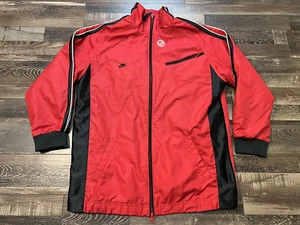 Nike Wind Breaker Jacket Full Zip Mesh Lined Boy's XL 18-20 Red Black Spellout - Picture 1 of 5