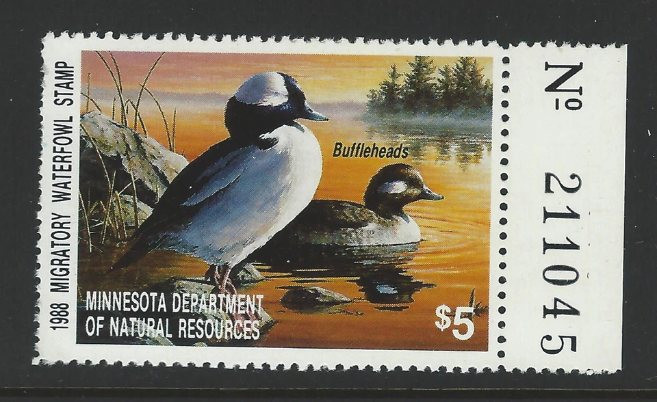 Bigjake: MN-12, $5.00 Buffleheads, 1988 Minnesota - Image 1 of 1