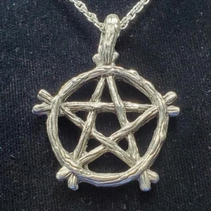 Wicca Pentacle Pewter Pendant Necklace Fellowship Foundry US Made *NEW* - Picture 1 of 3