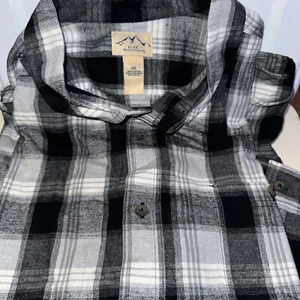 Baumwoll Flanell Hemd mit Knöpfen GRAU kariert XXXL - Bild 1 von 3