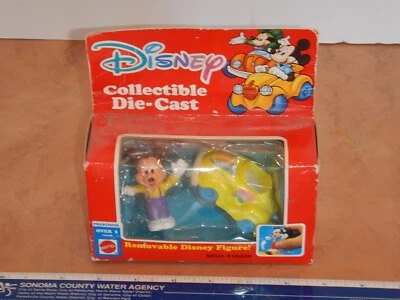 VINTAGE MATTEL DISNEY MICKEY MOUSE & CAR COLLECTIBLE DIE CAST , NOS - Image 1 of 4