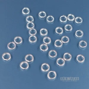 30 conectores de anillo de salto dividido de plata esterlina sólida 4 mm 0,65 mm (22 ga) #33130-1H - Imagen 1 de 2