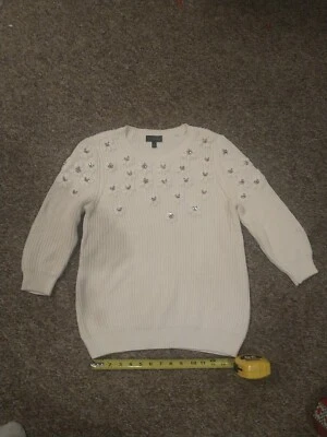 Suéter tejido con pedrería talla M The Limited para niñas Foto 1 de 4