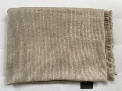 Restoration Hardware NEPALESE HAND SPUN CASHMERE & MERINO Throw Sand 50" x 70" - Image 1 of 4