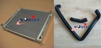 Aluminum Radiator for Nissan Fairlady 300zx z32 Twin Turbo 1990-1996 +BLACK hose - Image 1 of 4