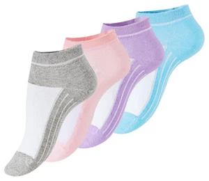 Sneaker Socken mit Rippsohle in Pastelltönen für Mädchen und Damen  im 4er Pack - Bild 1 von 1