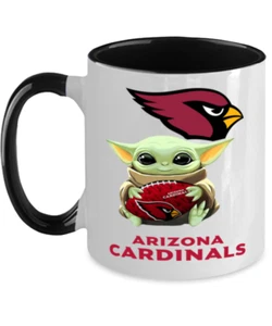 CARDINALS Yoda Coffee Mug, Arizona CARDINALS Black Two Toned Coffee Mug Gift - Picture 1 of 2